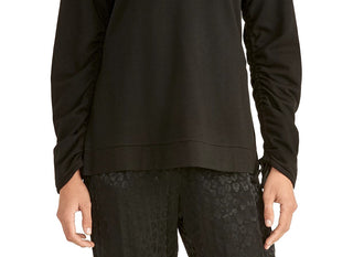 Rachel Roy Women's Ruched Sweatshirt Black Size Medium