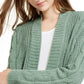 Ultra Flirt Juniors' Mixed-Knit Chenille Cardigan Dark Green Size Large