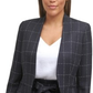 Calvin Klein Women's Windowpane Plaid Jacket Black Size 14