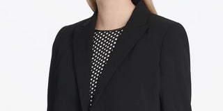 Calvin Klein Women's Scuba Double-Breasted Jacket Black Size 6