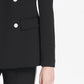 Calvin Klein Women's Scuba Double-Breasted Jacket Black Size 6