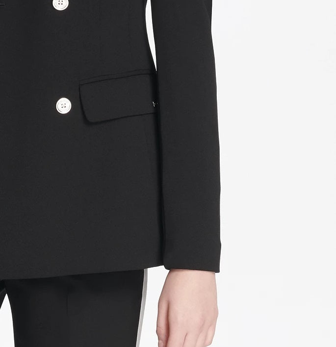 Calvin Klein Women's Scuba Double-Breasted Jacket Black Size 6