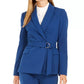 Calvin Klein Women's Scuba Crepe Belted Blazer Blue Size 16
