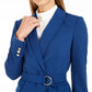 Calvin Klein Women's Scuba Crepe Belted Blazer Blue Size 16