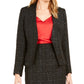 Calvin Klein Women's Metallic Tweed Open-Front Blazer Black Size 8