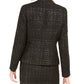 Calvin Klein Women's Metallic Tweed Open-Front Blazer Black Size 8