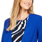 Calvin Klein Women's Collarless Single Snap Blazer Blue Size 12
