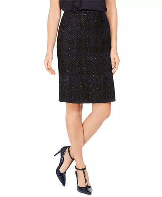 Calvin Klein Women's Tweed Pencil Skirt Blue Size 12