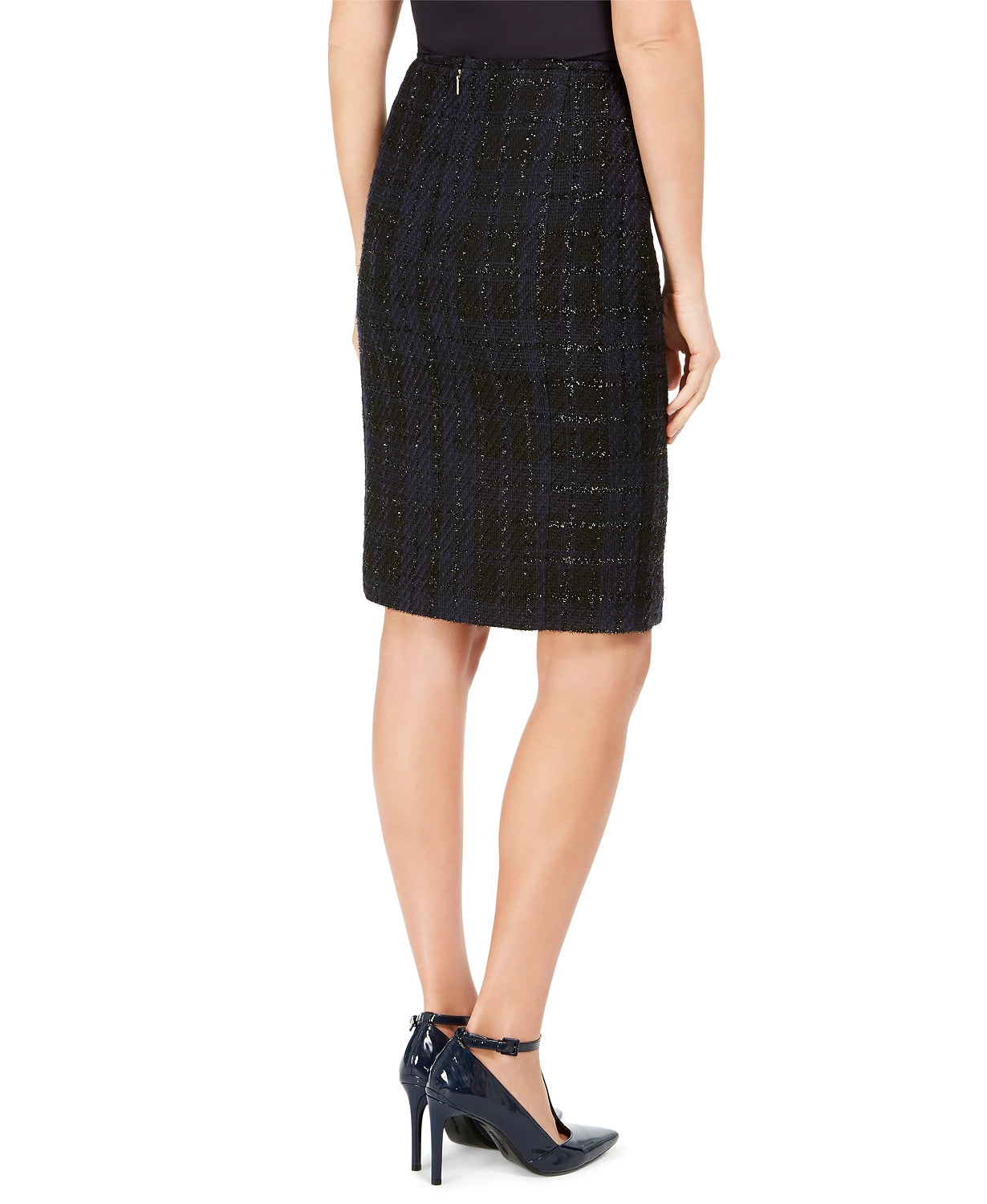 Calvin Klein Women's Tweed Pencil Skirt Blue Size 12