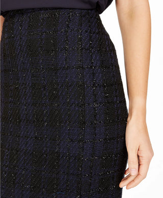 Calvin Klein Women's Tweed Pencil Skirt Blue Size 12