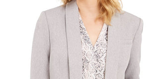 Calvin Klein Women's Parker Twill Blazer Grey Size 10