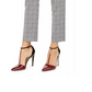 Calvin Klein Women's Windowpane-Print Belted Pants Gray Size 12