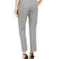 Calvin Klein Women's Windowpane Print Belted Pants Grey Size 4