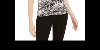 Calvin Klein Women's Sleeveless Snakeskin Print Top Charcoal Size Medium