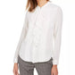 Calvin Klein Women's Ruffled Button Front Top White Size Small
