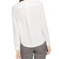 Calvin Klein Women's Ruffled Button Front Top White Size Small