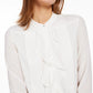 Calvin Klein Women's Ruffled Button Front Top White Size Small