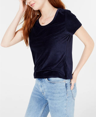 Crave Fame Juniors' Corduroy Top Med Blue Size Large