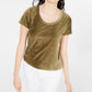 Crave Fame Juniors' Corduroy Top Green Size Extra Large