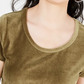 Crave Fame Juniors' Corduroy Top Green Size Extra Large