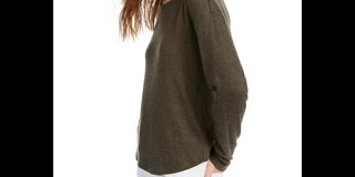 Crave Fame Juniors' Cozy Twist-Back Ribbed Top Green Size Medium