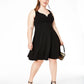 B Darlin Women's Trendy Open Back Fit & Flare Dress Black Size 24