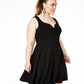 B Darlin Women's Trendy Open Back Fit & Flare Dress Black Size 24