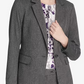 Calvin Klein Women's Herringbone One Button Jacket Grey Size 12 Petite