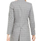 Calvin Klein Women's Petite Collarless Plaid Topper Jacket Grey Size 1