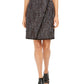 Calvin Klein Women's Tweed Front Overlap Skirt Black Size 8 Petite