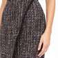 Calvin Klein Women's Tweed Front Overlap Skirt Black Size 8 Petite