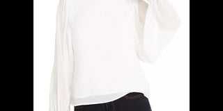 Q & A Women's Volume Sleeve Blouse White Size Large