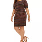 Connected Women's Plus Size Geo-Print Zigzag Sheath Dress Rustcopper Size 18