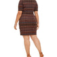 Connected Women's Plus Size Geo-Print Zigzag Sheath Dress Rustcopper Size 18