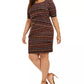 Connected Women's Plus Size Geo-Print Zigzag Sheath Dress Rustcopper Size 18