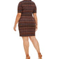 Connected Women's Geo-Print Zigzag Sheath Dress Rustcopper Size 22W