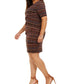 Connected Women's Geo-Print Zigzag Sheath Dress Rustcopper Size 22W