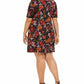 Connected Women's Plus Floral Print Fit & Flare Dress Medium Purple Size 24W
