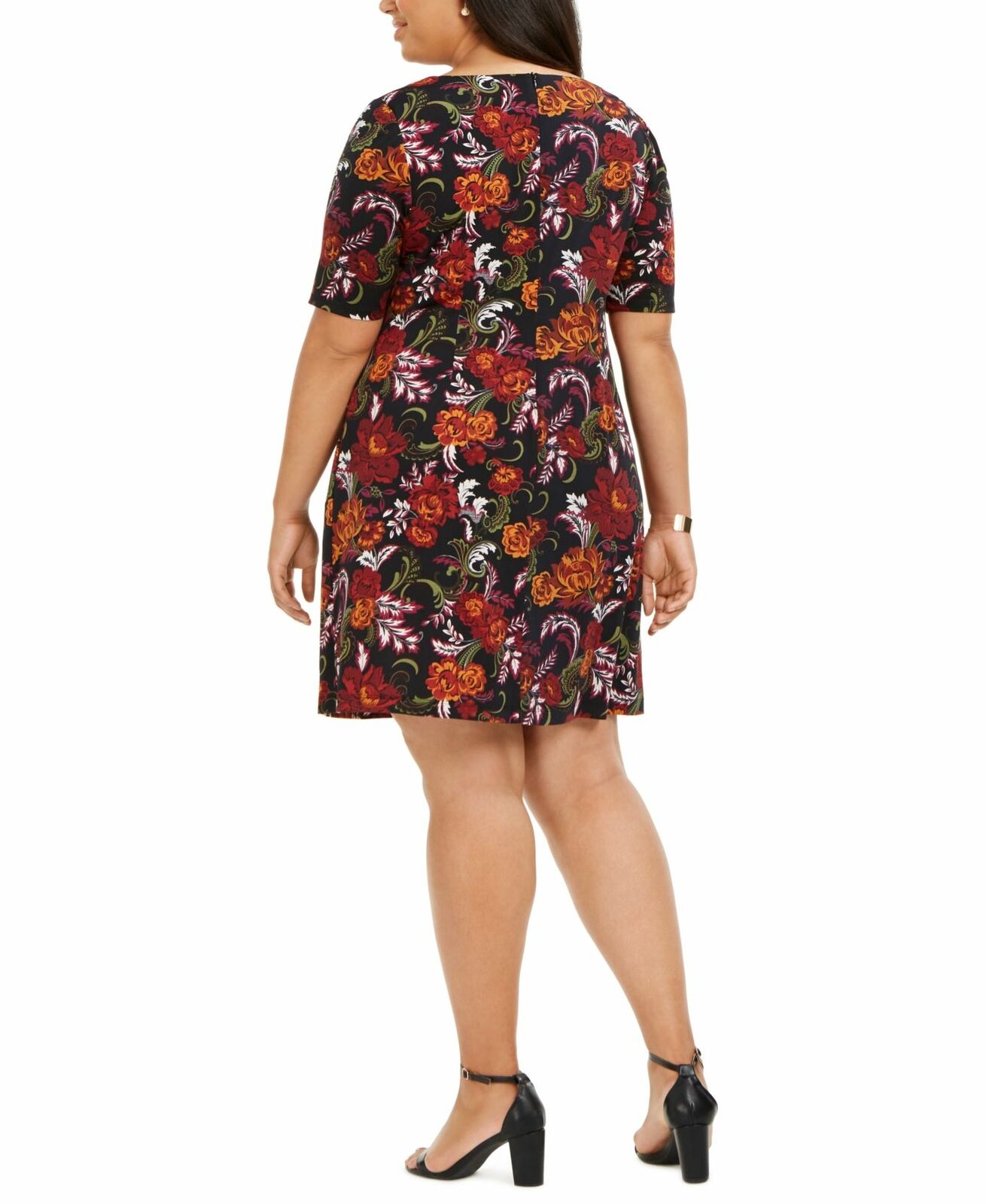 Connected Women's Plus Floral Print Fit & Flare Dress Medium Purple Size 24W