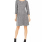 Connected Women's Fit & Flare Sweater Dress Grey Size 10