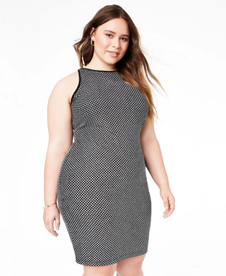 B Darlin Women's Trendy Plus Metallic Bodycon Dress Black Size 18