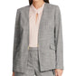 DKNY Women's Plaid Collarless Blazer Gray Size 6