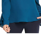DKNY Women's Pleated-Sleeve Blouse Blue Size XX-Large