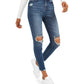 Vanilla Star Juniors' High-Rise Distressed Skinny Jeans Navy Size 7