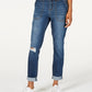 Vanilla Star Women's Ripped Cuffed Jeans Turq/Aqua Size 13