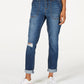 Vanilla Star Women's Ripped Cuffed Jeans Blue Size 7