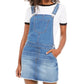 Vanilla Star Junior's Frayed Hem Overalls Dress Medium Blue Size 9