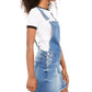 Vanilla Star Junior's Frayed Hem Overalls Dress Medium Blue Size 3