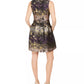 Vince Camuto Women's Metallic Jacquard Fit & Flare Dress Charcoal Size 4
