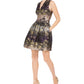 Vince Camuto Women's Metallic Jacquard Fit & Flare Dress Charcoal Size 4